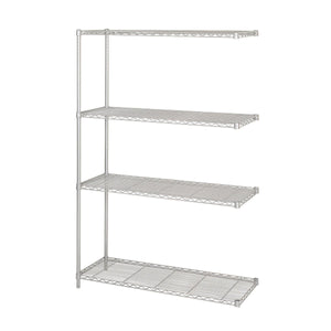 Industrial Wire Shelving Add-On Unit, 48 x 18"-Storage Cabinets & Shelving-Metallic Gray-