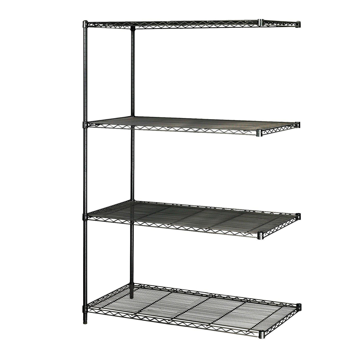 Industrial Wire Shelving Add-On Unit, 48 x 24"-Storage Cabinets & Shelving-Black-