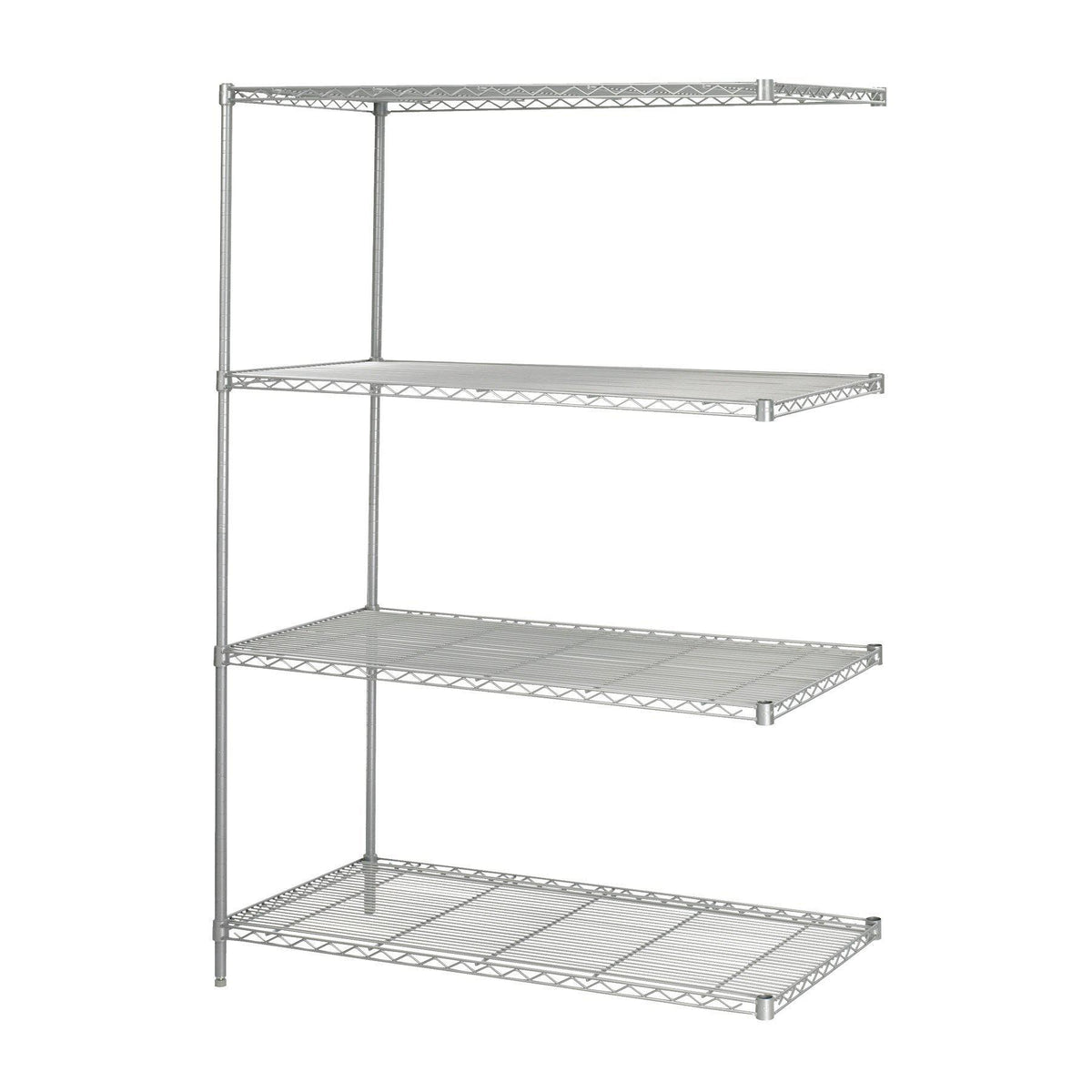 Industrial Wire Shelving Add-On Unit, 48 x 24"-Storage Cabinets & Shelving-Metallic Gray-