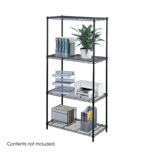 Industrial Wire Shelving, Starter Unit, 36 x 18"-Storage Cabinets & Shelving-Black-