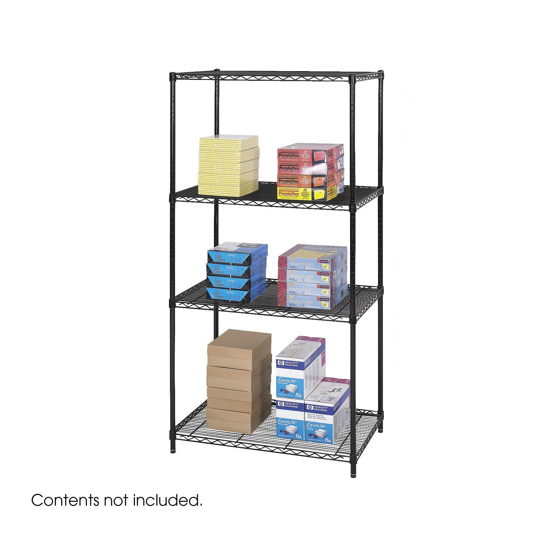 Industrial Wire Shelving, Starter Unit, 36 x 24"-Storage Cabinets & Shelving-Black-