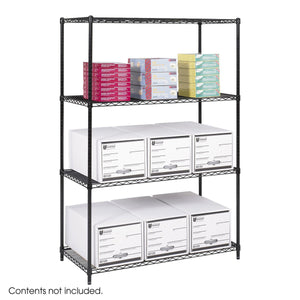 Industrial Wire Shelving, Starter Unit, 48 x 24"-Storage Cabinets & Shelving-Black-