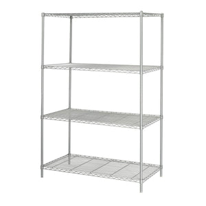 Industrial Wire Shelving, Starter Unit, 48 x 24"-Storage Cabinets & Shelving-Metallic Gray-