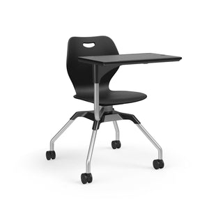 Learn2 Wave Mobile Chair with Black Worksurface-Chairs-Black (PBL)-Starlight Silver Metallic (SX)-No