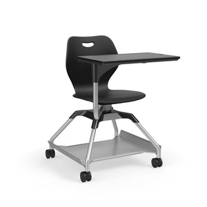 Learn2 Wave Mobile Chair with Black Worksurface-Chairs-Black (PBL)-Starlight Silver Metallic (SX)-Yes