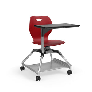 Learn2 Wave Mobile Chair with Black Worksurface-Chairs-Cayenne (PCY)-Starlight Silver Metallic (SX)-Yes
