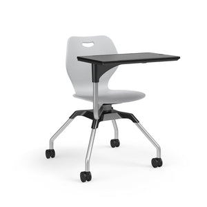Learn2 Wave Mobile Chair with Black Worksurface-Chairs-Cool Grey (PCG)-Starlight Silver Metallic (SX)-No