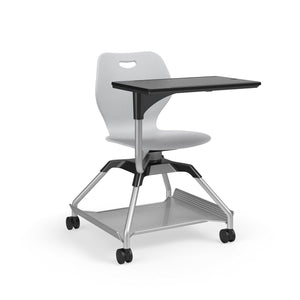 Learn2 Wave Mobile Chair with Black Worksurface-Chairs-Cool Grey (PCG)-Starlight Silver Metallic (SX)-Yes