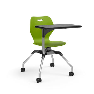 Learn2 Wave Mobile Chair with Black Worksurface-Chairs-Zesty Lime (PZL)-Starlight Silver Metallic (SX)-No