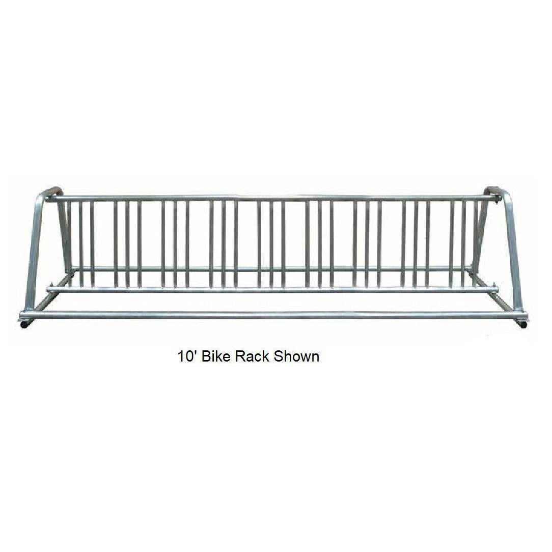 A-Frame Galvanized Double-Sided Portable Bike Rack, 8' Long, 14 Bikes