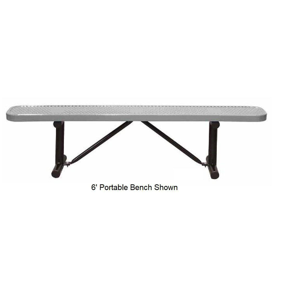 15’ Standard Perforated Bench Without Back, Surface Mount