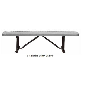 6’ Standard Perforated Bench Without Back, In Ground Mount