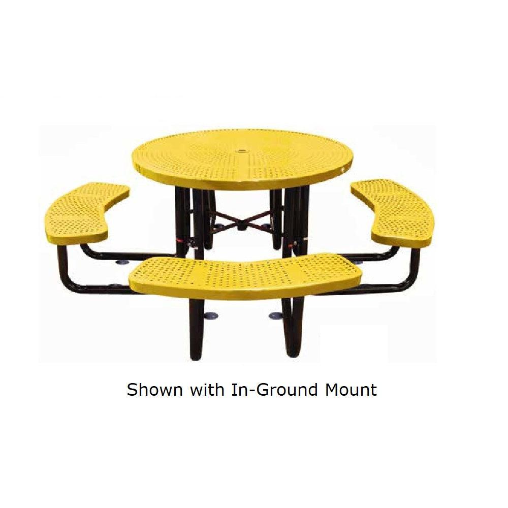 Ground Table Design 46˝ Round Perforated Metal In Ground Table - NextGen Furniture, Inc.