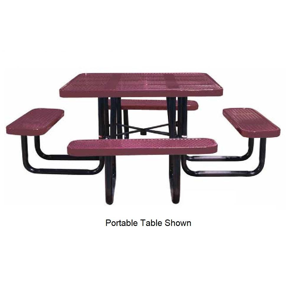 46˝ Square Perforated Metal In Ground Table