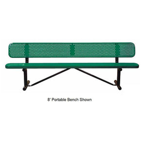 4’ Standard Perforated Bench With Back, In Ground Mount