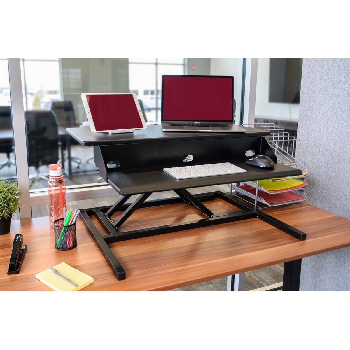 Two-Tier Pneumatic Standing Desk Converter