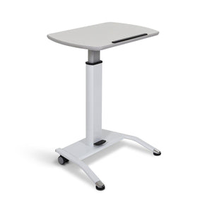 Pneumatic Adjustable-Height Lectern/Mobile Standing Desk, White Top