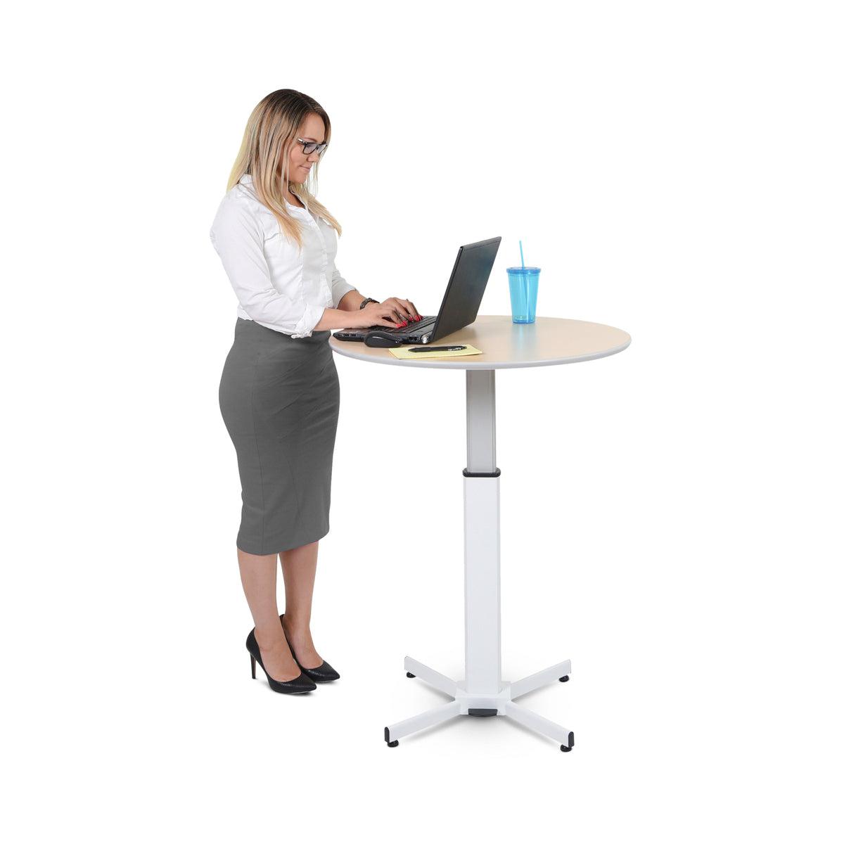32" Round Pneumatic Height Adjustable Pedestal Table
