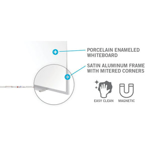 Proma 5' High Magnetic Porcelain Projection Whiteboard with Detachable Marker Tray, 5' H x 12' W