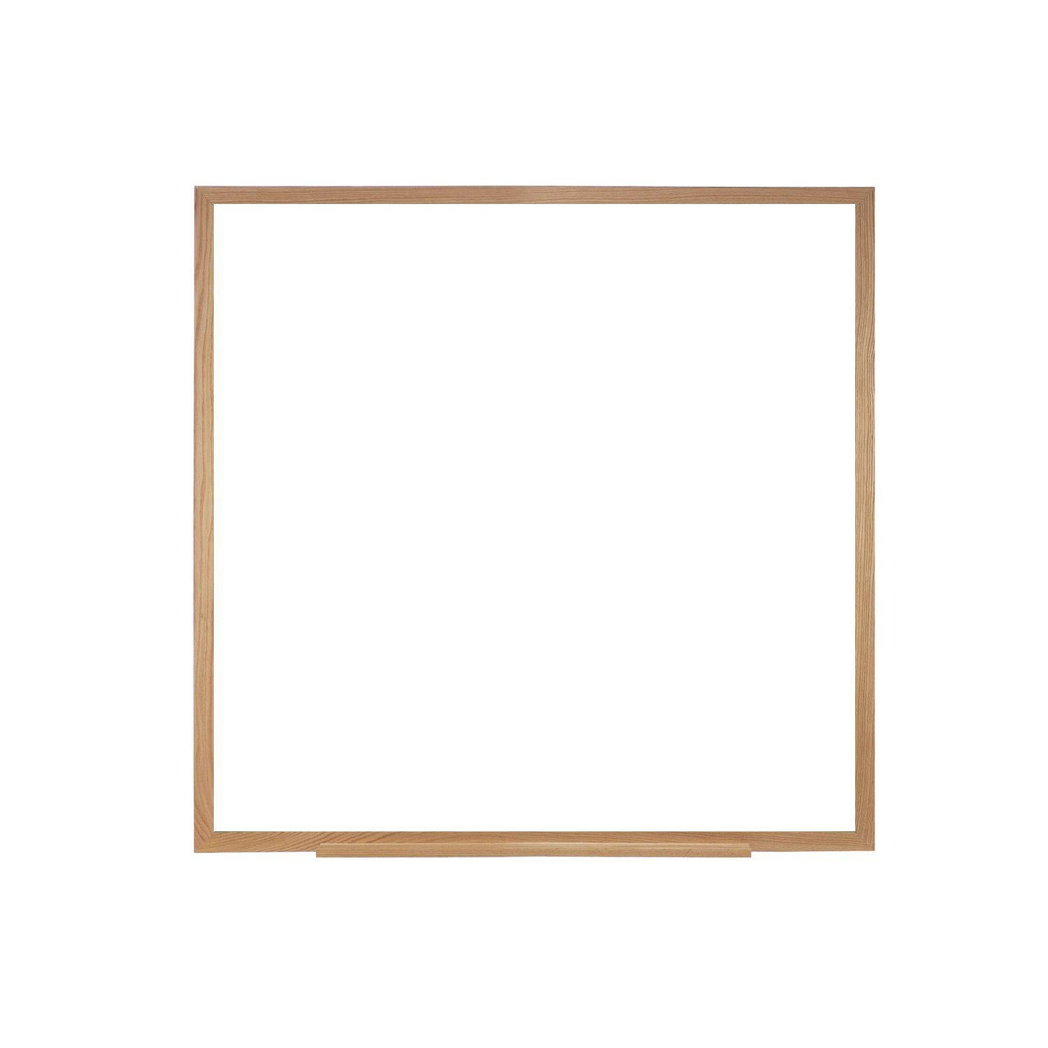 Magnetic Porcelain Whiteboard/Markerboard, Wood Frame, 4' H x 4' W, LIFETIME WARRANTY