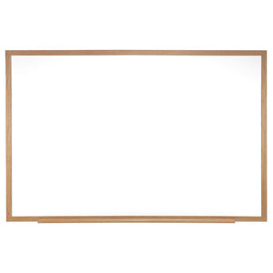 Magnetic Porcelain Whiteboard with Detachable Marker Tray, Wood Frame, 3' H x 4' W, LIFETIME WARRANTY