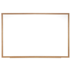 Magnetic Porcelain Whiteboard with Detachable Marker Tray, Wood Frame, 4' H x 8' W, LIFETIME WARRANTY