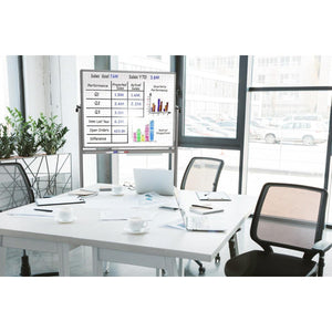 Mobile Double-Sided Magnetic Combination Ghost Grid/Whiteboard, 48" x 36"