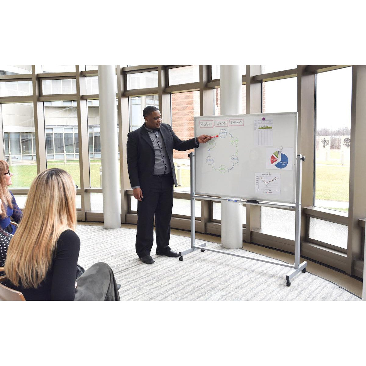 Luxor Whiteboard 72 in. x 40 in. Wall-Mounted Magnetic Whiteboard