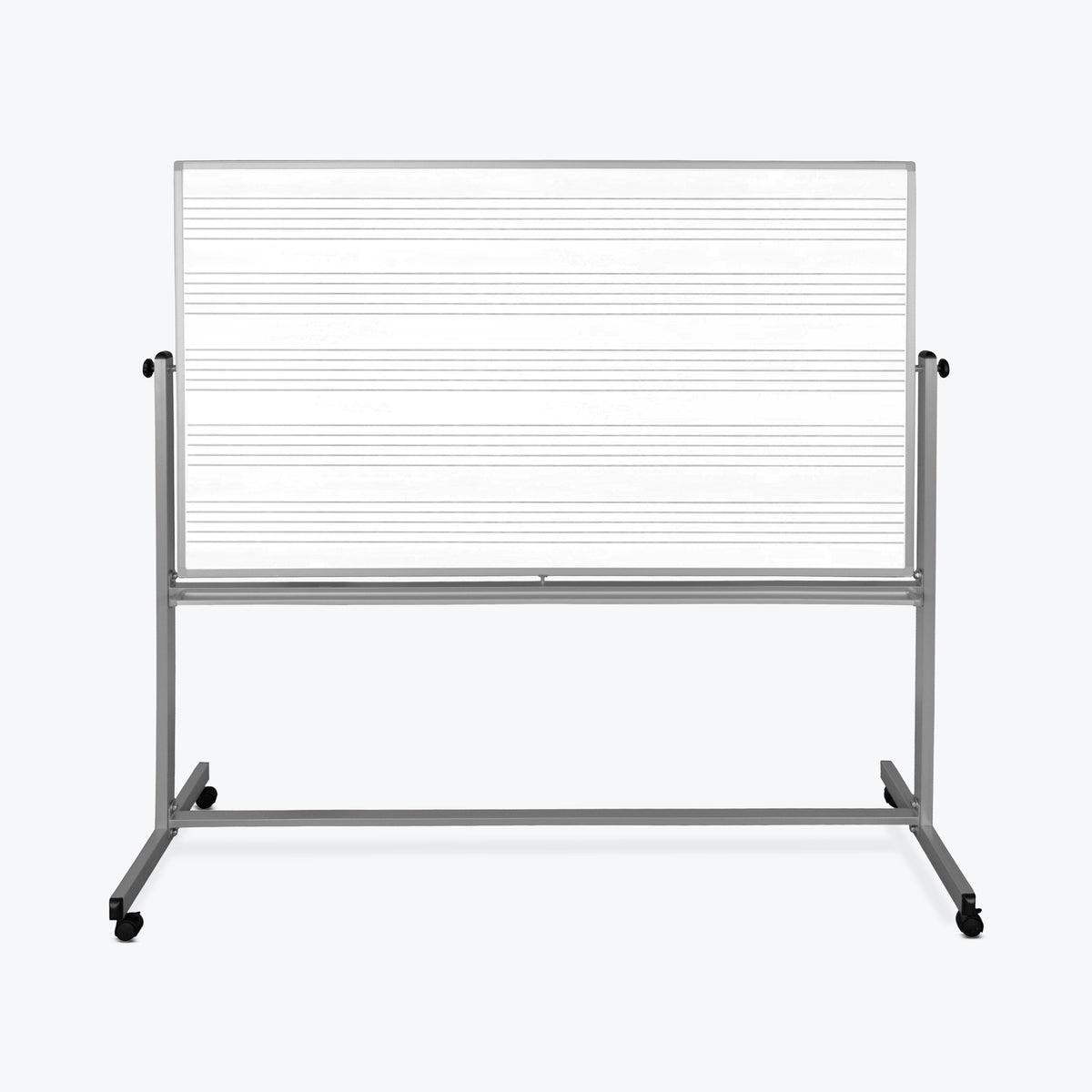 Mobile Double Sided Magnetic Music Whiteboard, 72" W x 48" H