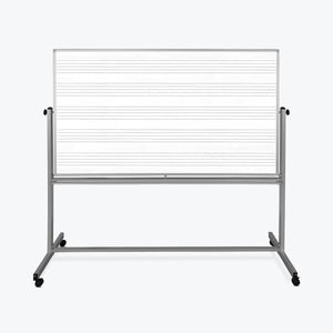 Mobile Double Sided Magnetic Music Whiteboard, 72" W x 48" H