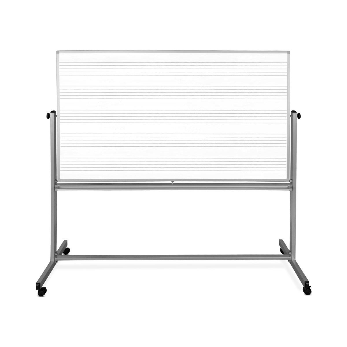 Mobile Double-Sided Combination Magnetic Music Whiteboard/Whiteboard, 72" W x 48" H
