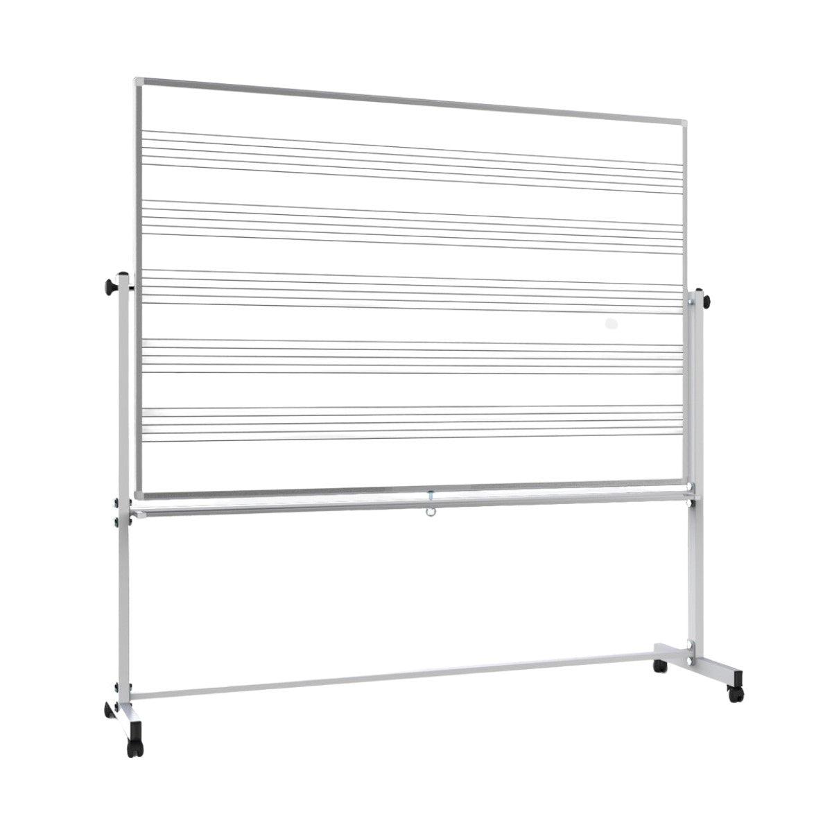 Mobile Double-Sided Combination Magnetic Music Whiteboard/Whiteboard, 72" W x 48" H