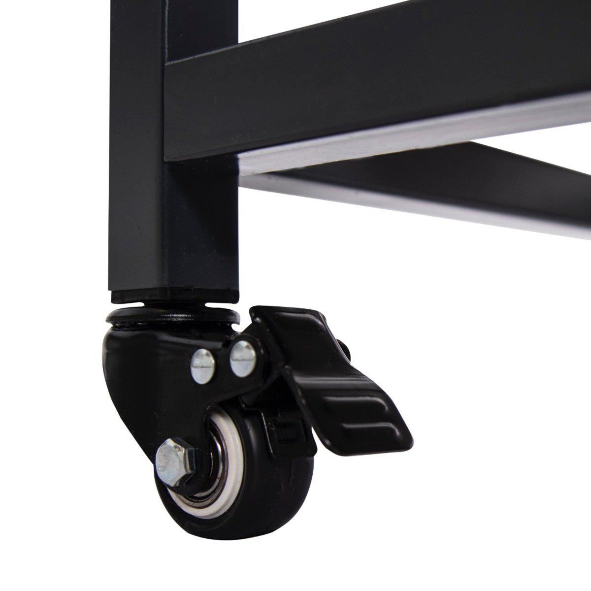 Mobile Bin Double Row Storage Unit with 8 Large Clear Bins