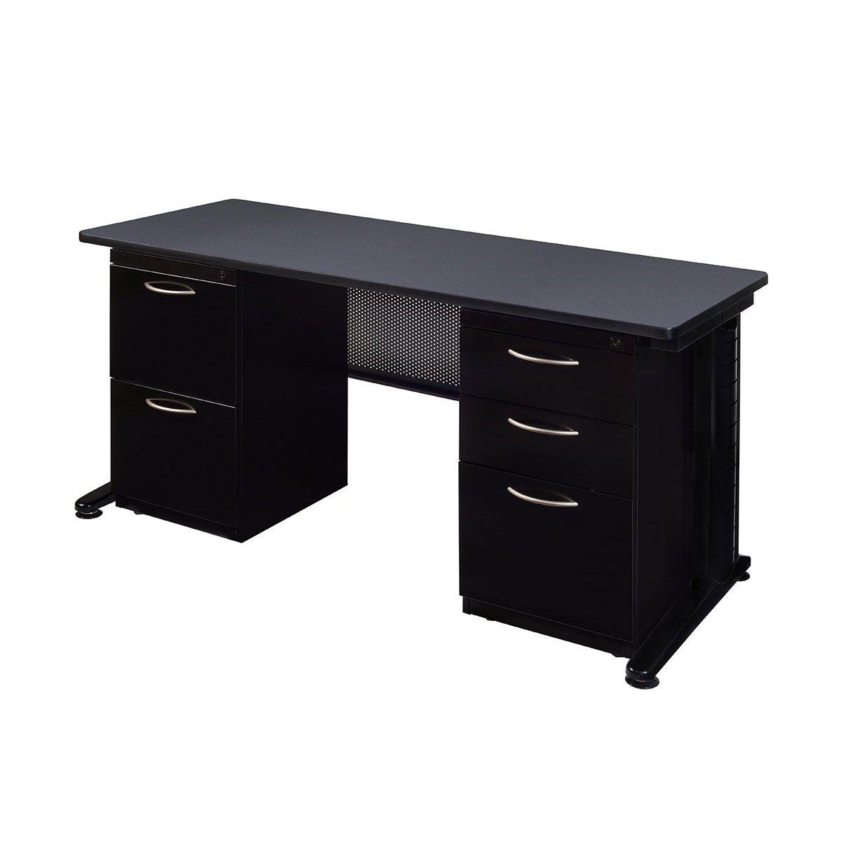 Fusion Double Pedestal Teachers Desk, 72" W x 24" D x 29" H