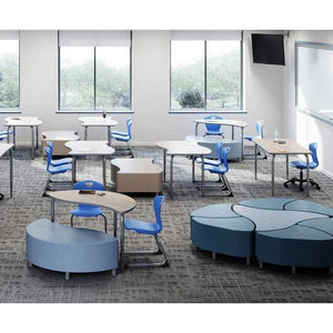 Method Collaborative Series Adjustable Height Tables, 25" 34" H, Trapezoid Shape, 24" x 48"
