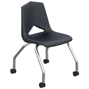 MG1100 Series18" Mobile Caster Chair with Chrome Frame-Chairs-Black-