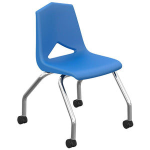 MG1100 Series18" Mobile Caster Chair with Chrome Frame-Chairs-Blue-