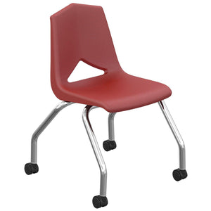 MG1100 Series18" Mobile Caster Chair with Chrome Frame-Chairs-Burgundy-