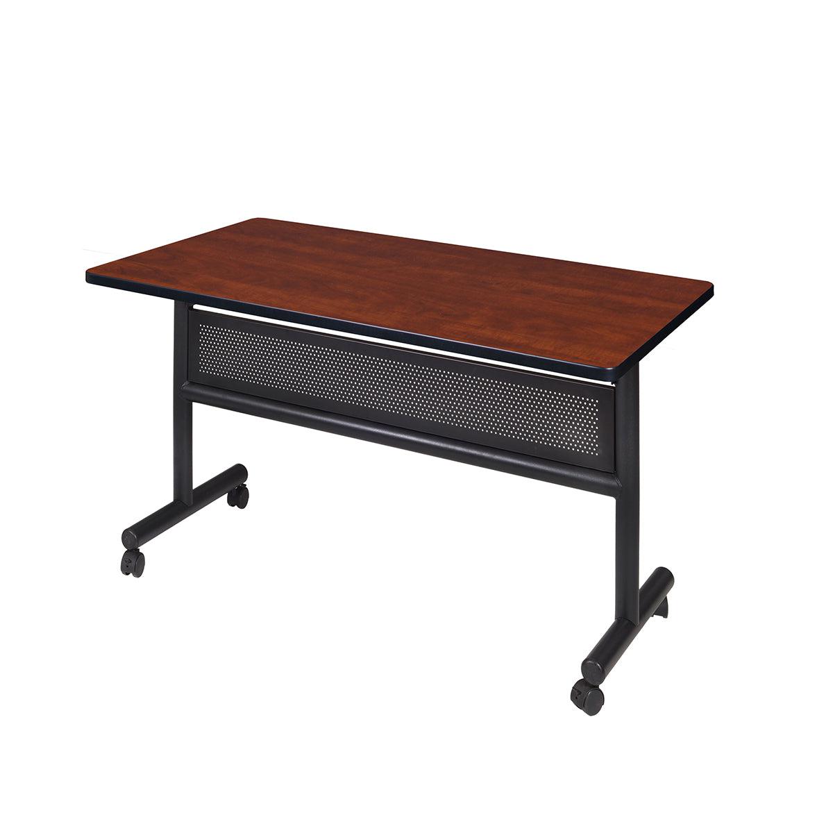 Kobe Flip Top Mobile Training Table with Modesty Panel, 48" x 24" Rectangle