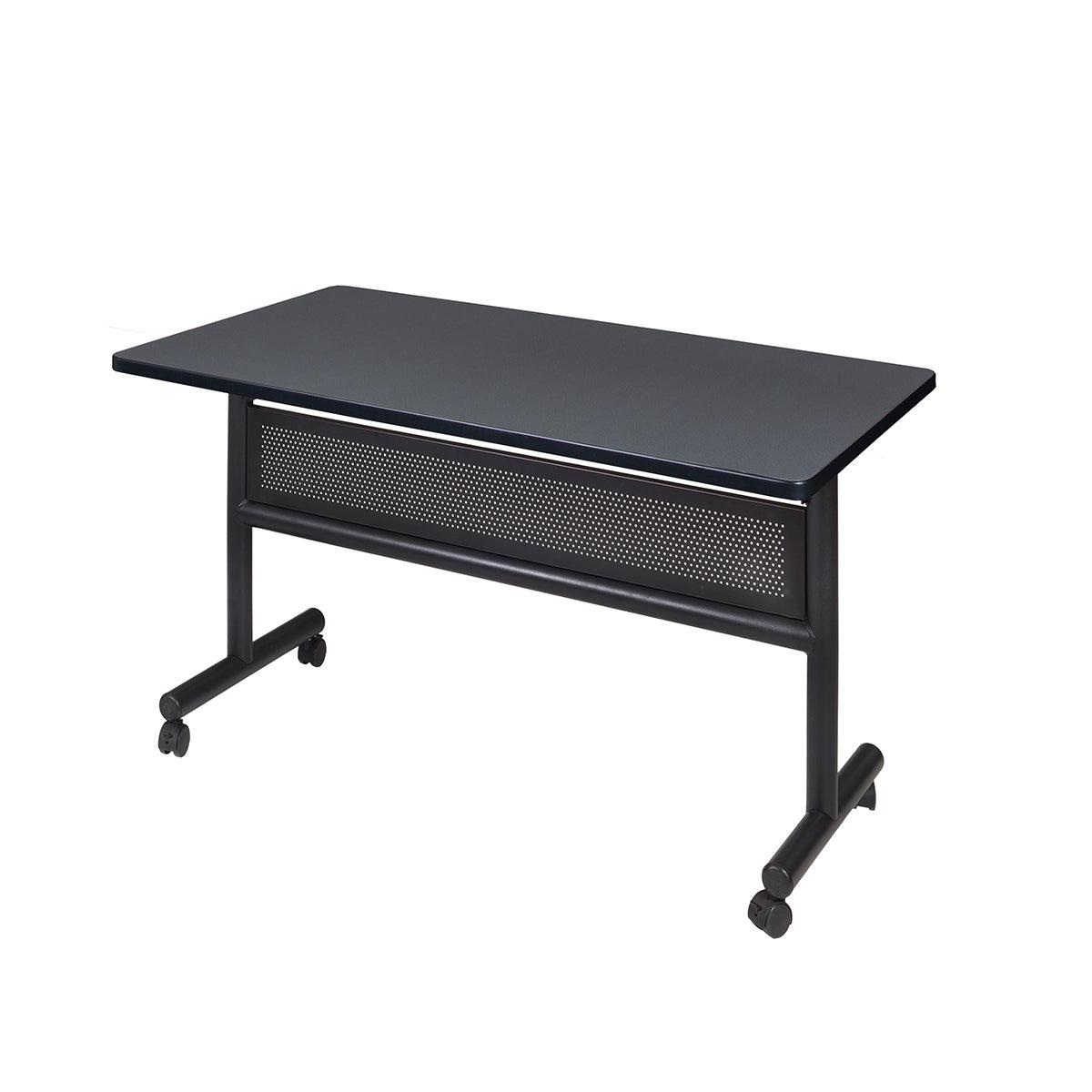 Kobe Flip Top Nesting Mobile Training Table with Modesty Panel, 48" x 30" Rectangle