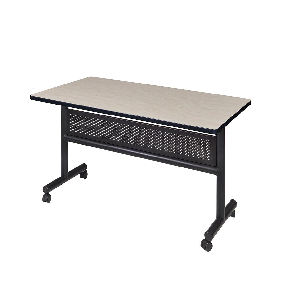 Kobe Flip Top Nesting Mobile Training Table with Modesty Panel, 48" x 30" Rectangle