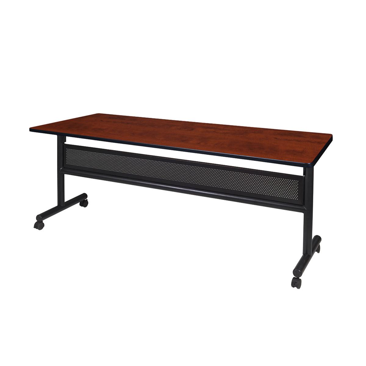 Kobe Flip Top Mobile Training Table with Modesty Panel, 72" x 24" Rectangle