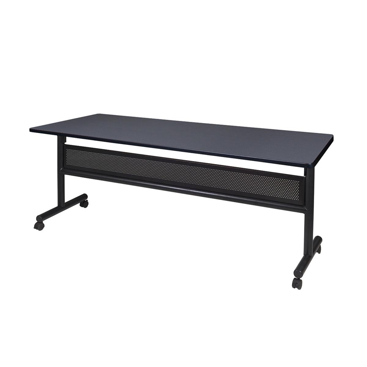 Kobe Flip Top Nesting Mobile Training Table with Modesty Panel, 72" x 24" Rectangle