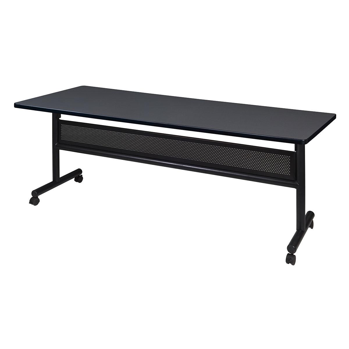 Kobe Flip Top Nesting Mobile Training Table with Modesty Panel, 72" x 30" Rectangle