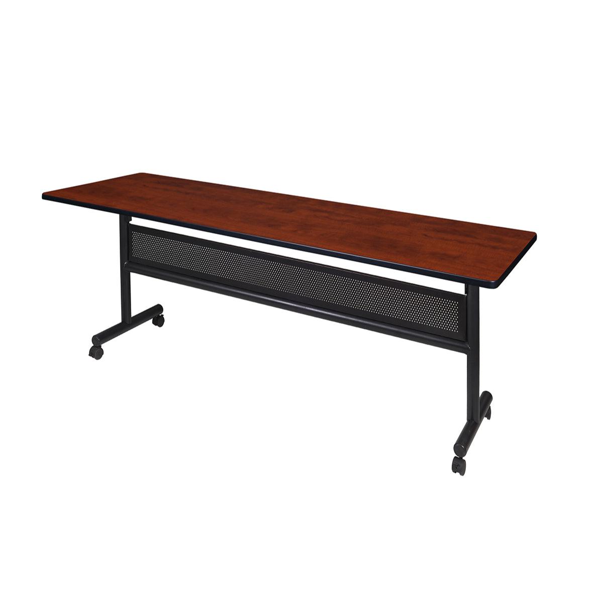 Kobe Flip Top Mobile Training Table with Modesty Panel, 84" x 24" Rectangle