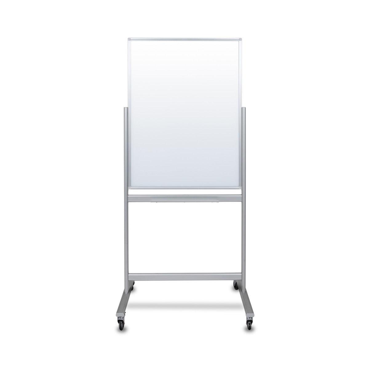 30" W x 40" H Double-Sided Mobile Magnetic Glass Whiteboard