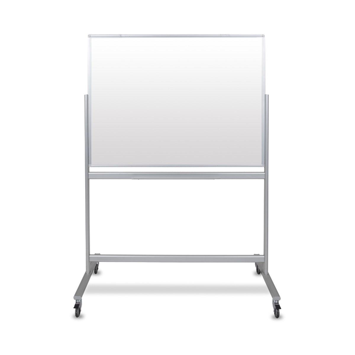 48" W x 36" H Double-Sided Mobile Magnetic Glass Whiteboard
