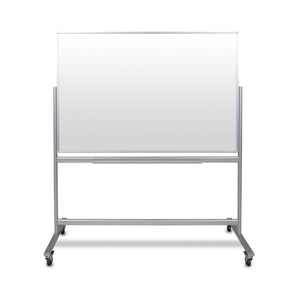 60" W x 40" H Double-Sided Mobile Magnetic Glass Whiteboard