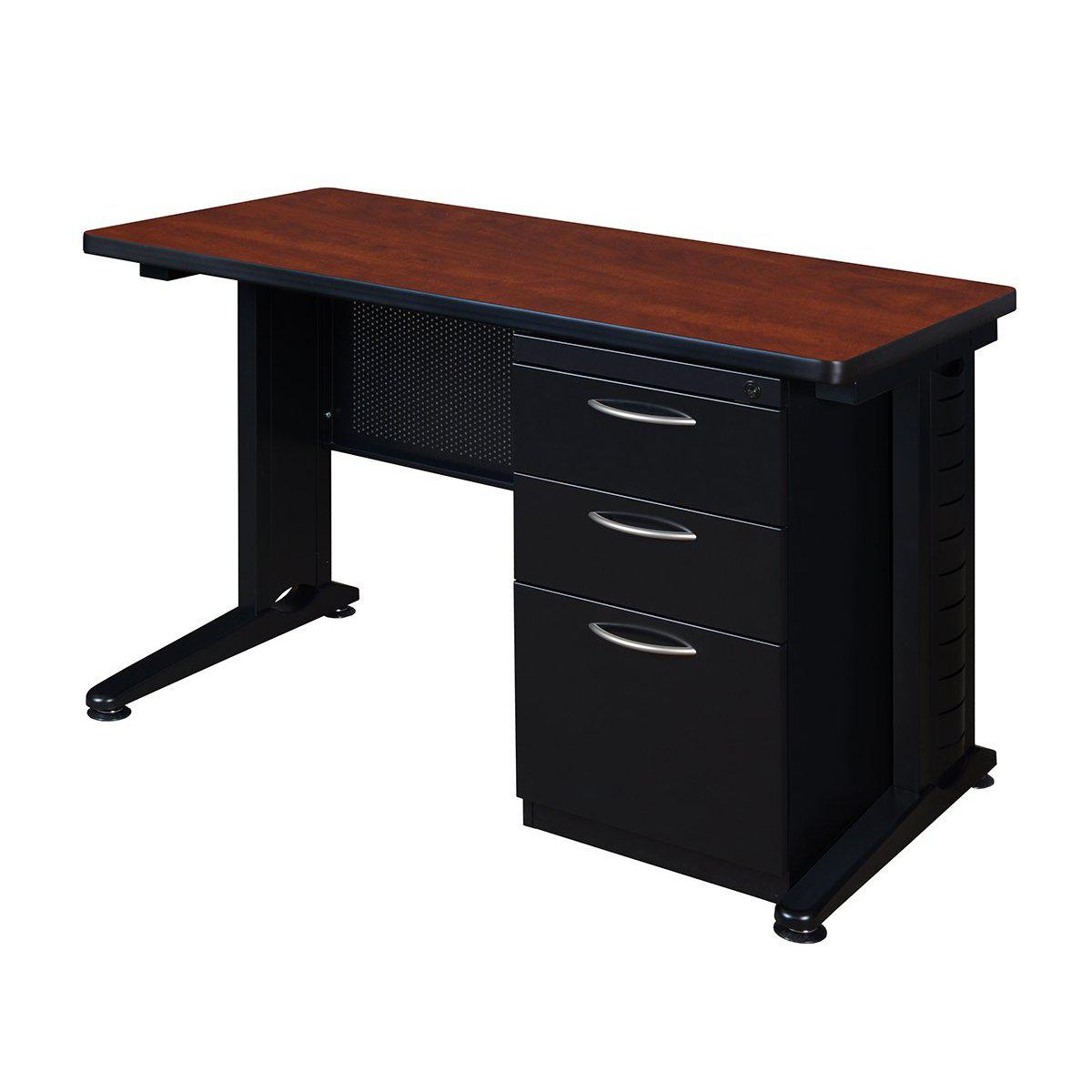 Fusion Single Pedestal Desk, 48" W x 24" D x 29" H