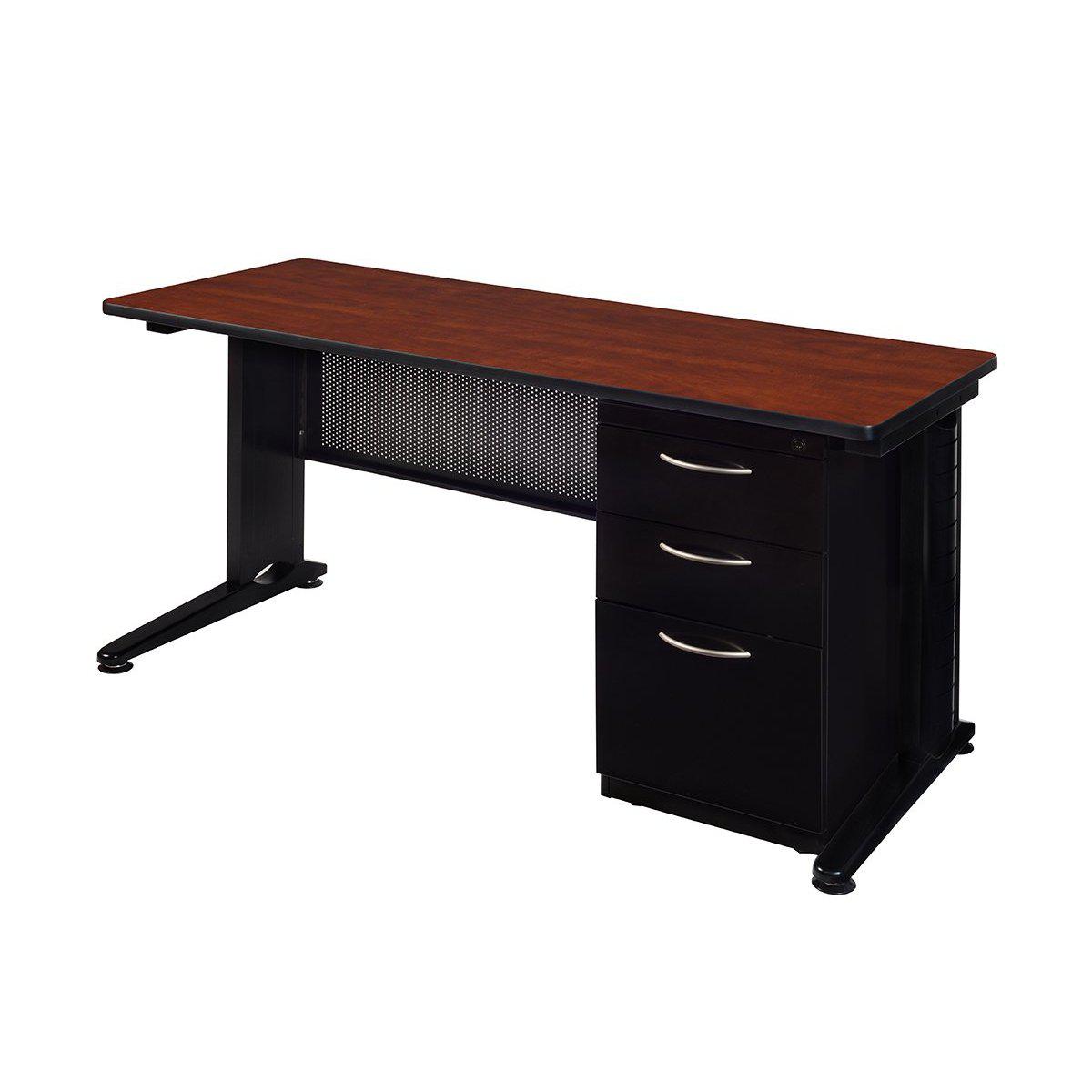 Fusion Single Pedestal Desk, 72" W x 24" D x 29" H